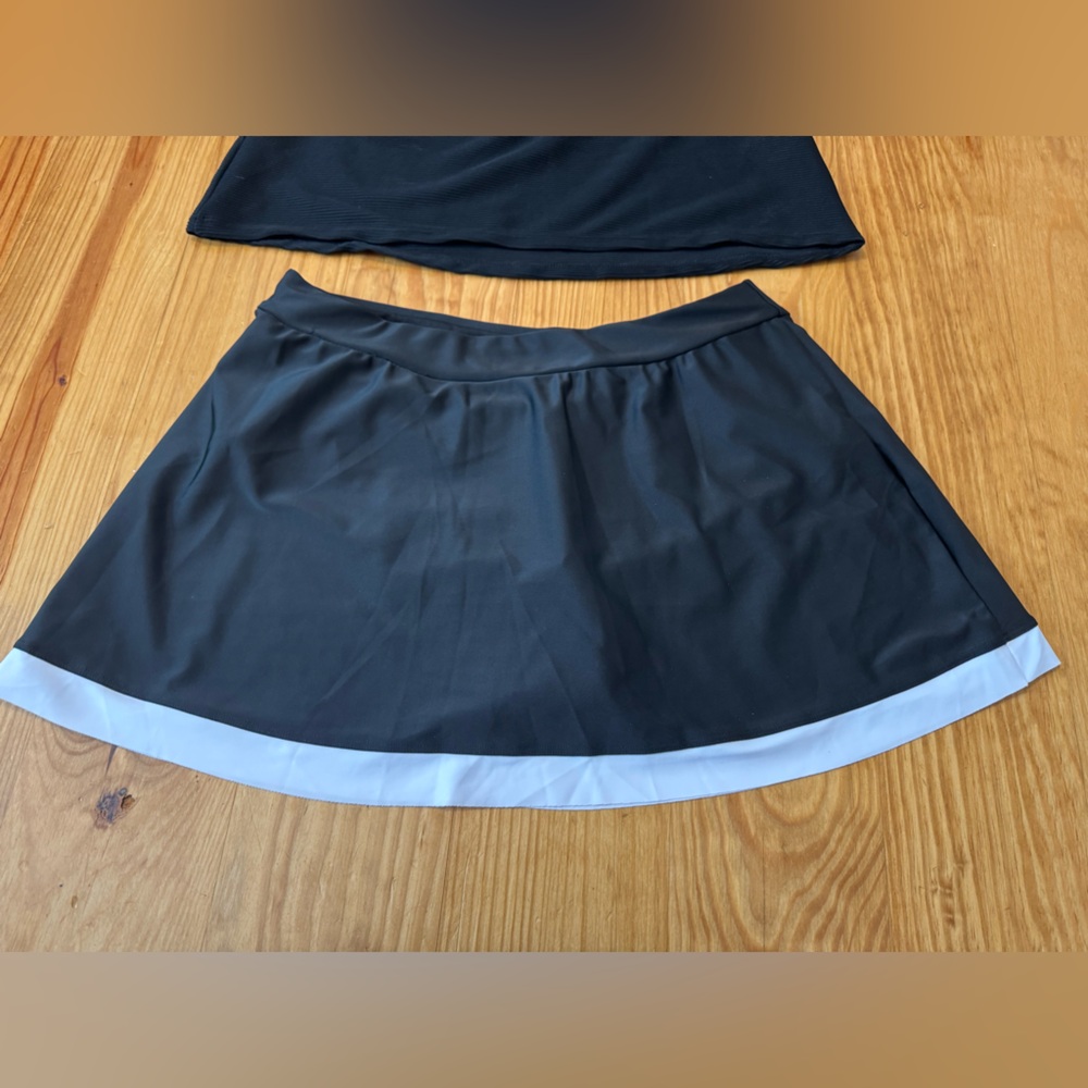 Nwot Modlily Contrast Binding Patchwork Black Tan… - image 5